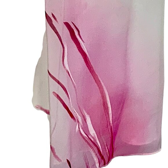 Beaded Custom Pageant Cocktail White Pink Chiffon Dress Beaded Bodice Size S - Picture 7 of 10